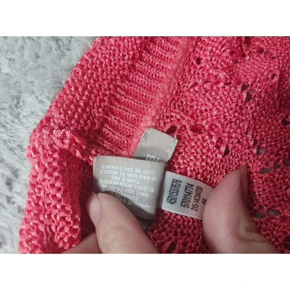 Chico's Crochet Knit‎ Open-Front Cardigan Sweater Size 2 (US 12) Resort Casual